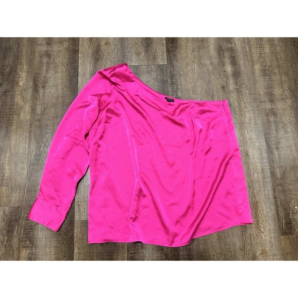 Ann Taylor Pink One-Shoulder Blouse